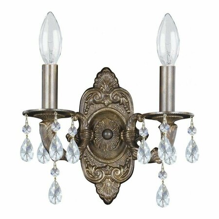 CRYSTORAMA Two Light Venetian Bronze Wall Light 5022-VB-CL-SAQ